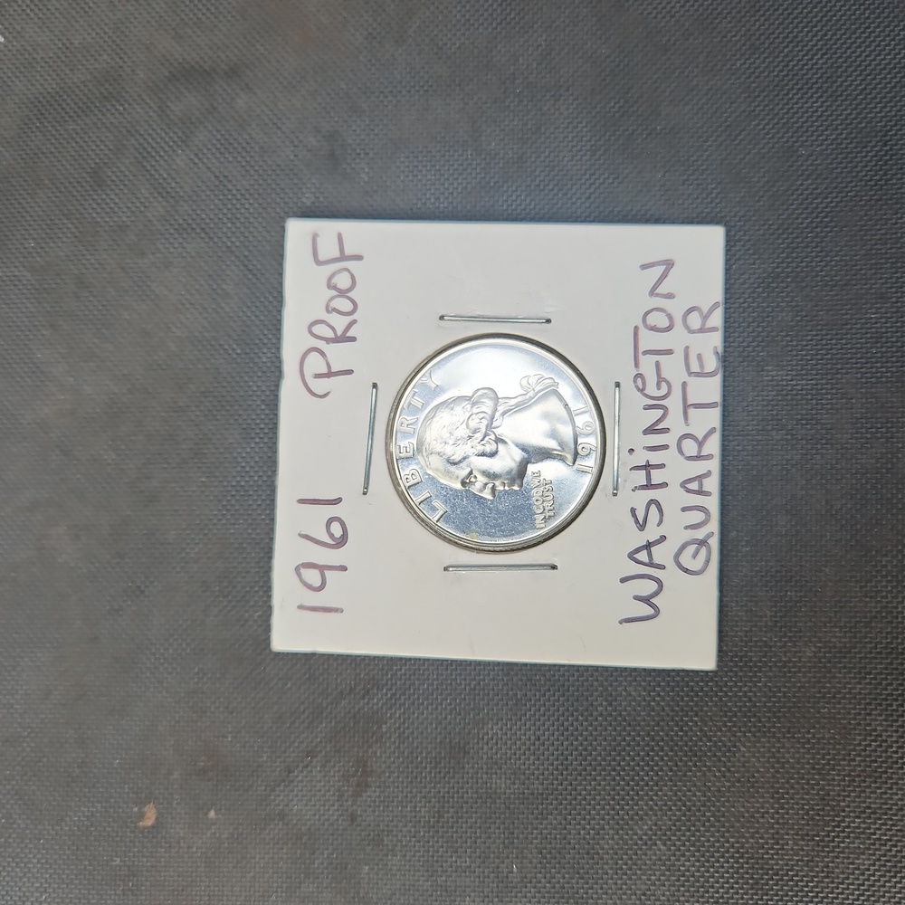 1961 silver proof quarter coin